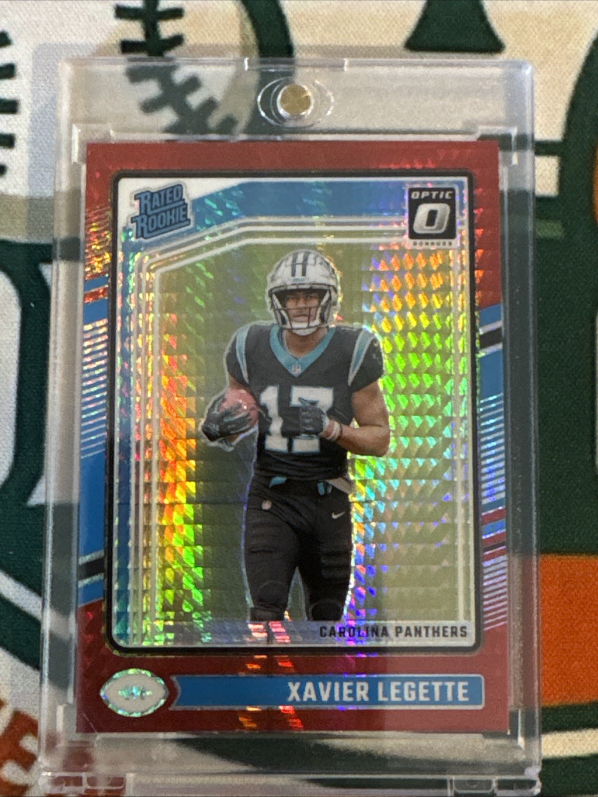 2024 Panini Donruss Optic - Rated Rookie Xavier Legette #299 Red Mojo Prizm (RC)