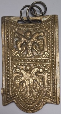 Antique 1800s - 1900s Double Headed Eagle Byzantine Horse Harness Brass Pendant