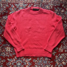 Vtg Eddie Bauer Sweater Mens Sz Large Salmon Cotton Crewneck Knit Pullover 90s