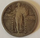 1917-s TYPE 2 STANDING LIBERTY SILVER QUARTER --RARE-KEY-DATE- (FINE)