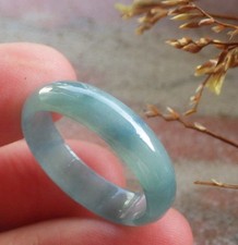 Video Certified Green Natural A Jadeite Jade Circle Ring NO. 10.25  418419