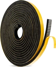 Weather Stripping Door Seal Strip - 16 Feet 1/2" X 1/4" Strong Adhesive Insulati