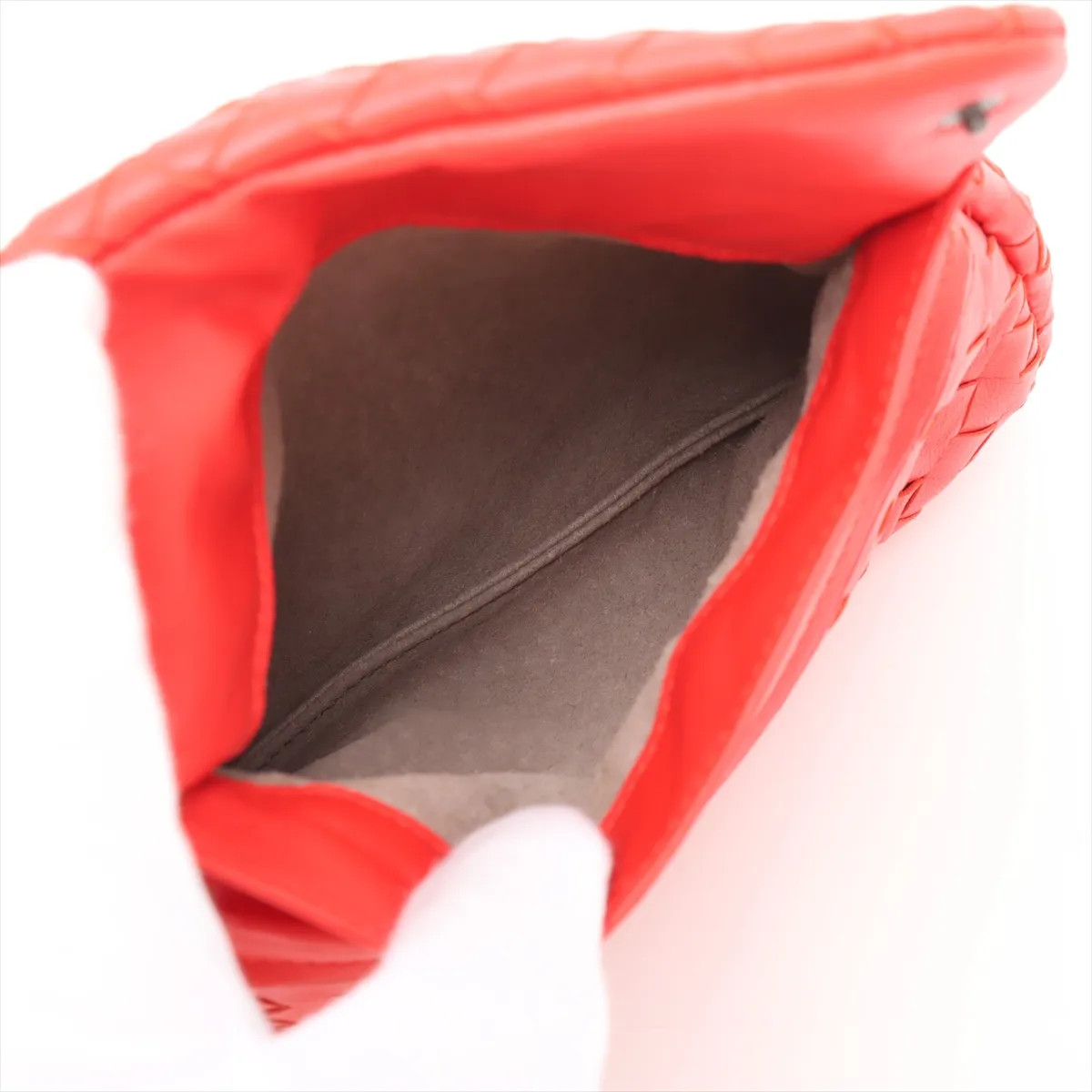 Bottega Veneta Intrecciato Leather Chain Shoulder Bag Red thumbnail 6