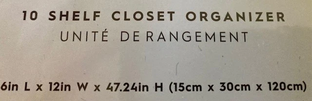 Organizador de armario 10 estantes de almacenamiento colgante 6 pulgadas por 12 pulgadas por 47 pulgadas Laura Ashley nuevo Foto 3 de 4