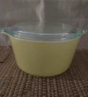 Vintage Pyrex 1Qt. #473 Pale Yellow Covered Casserole  Dish