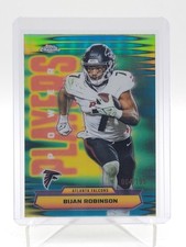 BIJAN ROBINSON 2025 TOPPS CHROME POWER PLAYERS AQUA REFRACTOR /199 FALCONS Q0895