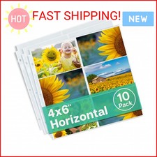 Dunwell 12x12 Scrapbook Page Protectors - 4x6 Photo Album Pages for 3-Ring Binde