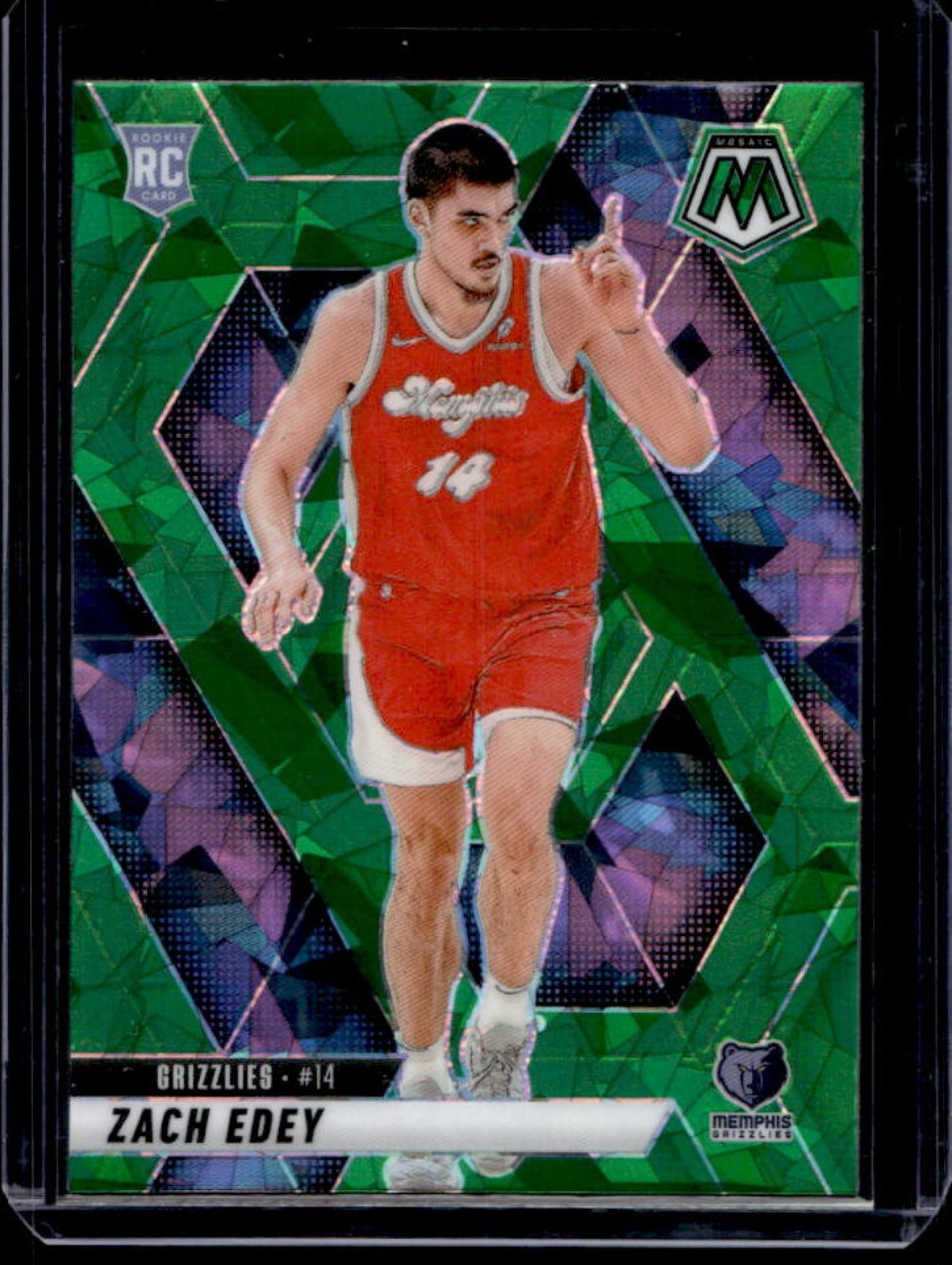 2024-25 Mosaic Zach Edey RC Green Ice Rookie #248 Grizzlies