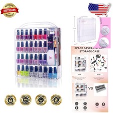 Clear Nail Polish Storage - Large Compartment, Space-Saving, 60 Bottle Holder