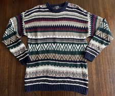 Vintage Original Chaps by Ralph Lauren 3D Knit Sweater Size Lrg Bright Colorful