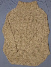 Free People Dylan Tweedy Oversized Knit Sweater Small Oatmeal Wool Blend Tunic