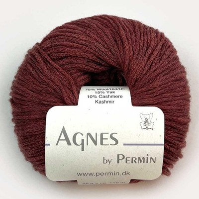 Chainette Garn 25g/110m in 05 guava   Yak, Kaschmir, Merino, Agnes by Permin
