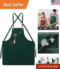 Canvas Apron with Cross Back Strap - Ideal for Cooking  Crafting