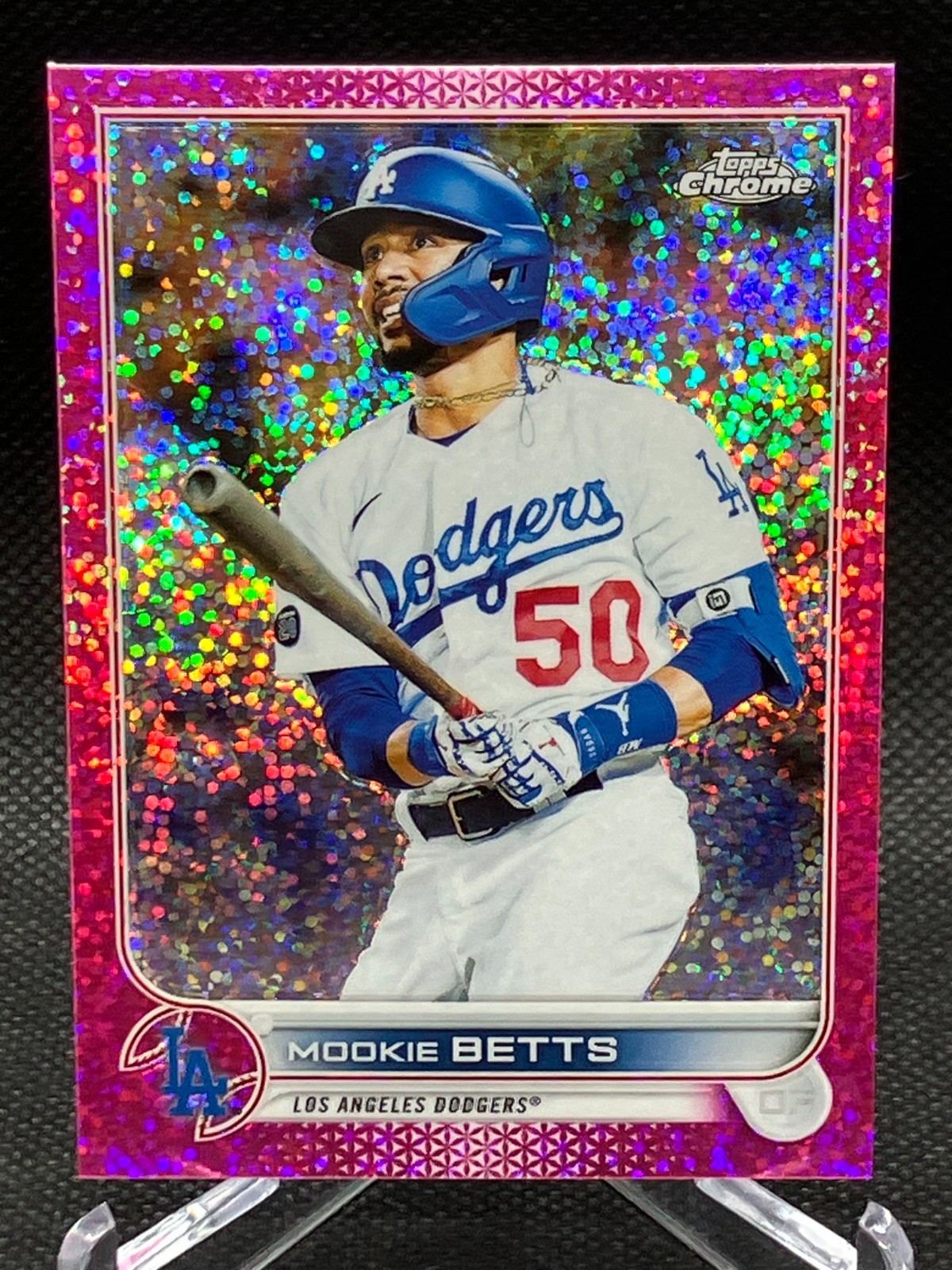 2022 Topps Chrome - Mookie Betts #100 Magenta Speckle Refractor /350 DODGERS