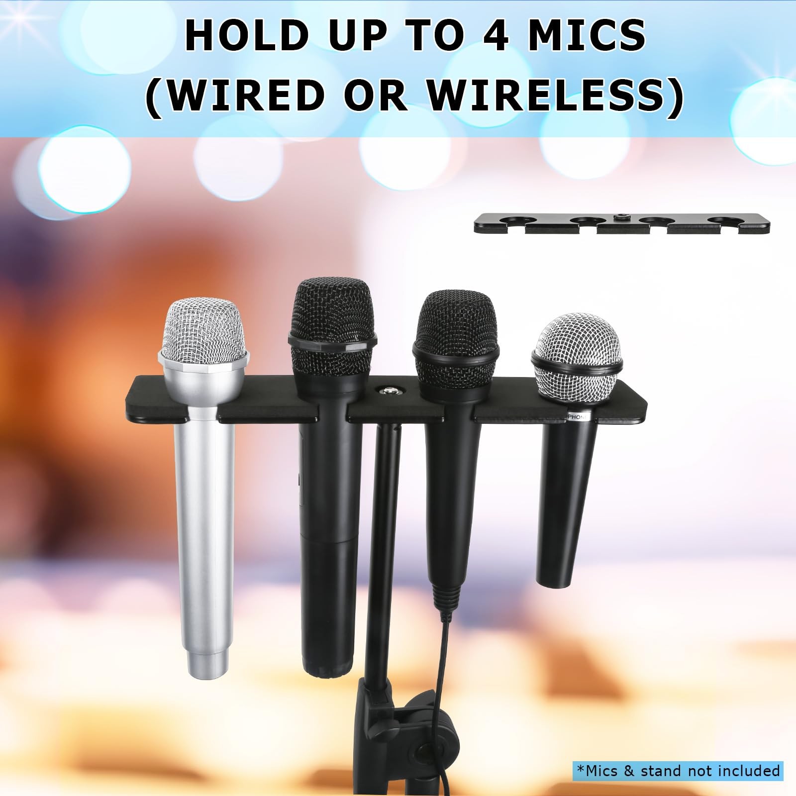 Multi Mic Holder for Mic Stand, Multiple Microphone Organizer and Display for...
