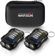 Mini Keychain Flashlight 300 Lumens, 2-Pack   Rechargeable Magnetic EDC Cap Ligh