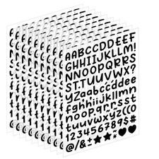Letter  Number Stickers 10 Sheets Vinyl Self-Adhesive Small Alphabet Numbers