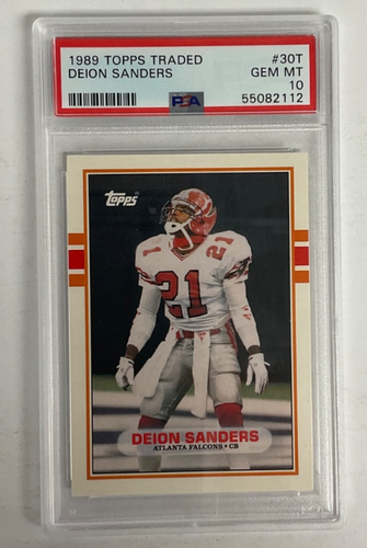 1989 Topps Traded - Deion Sanders Sports Card - PSA 10