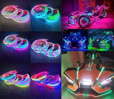 Double Row LEDs Color CHASING Dynamic 8PCS 3FT Light Strips Slingshot Underbody
