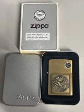 ZIPPO 1997 MILLER BREWIN BEER ADVERTISING EMBLEM BRASS LIGHTER SEALED IN BOX T41