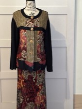 Vintage Carole Little 2 Piece Skirt/Top Set Size 8