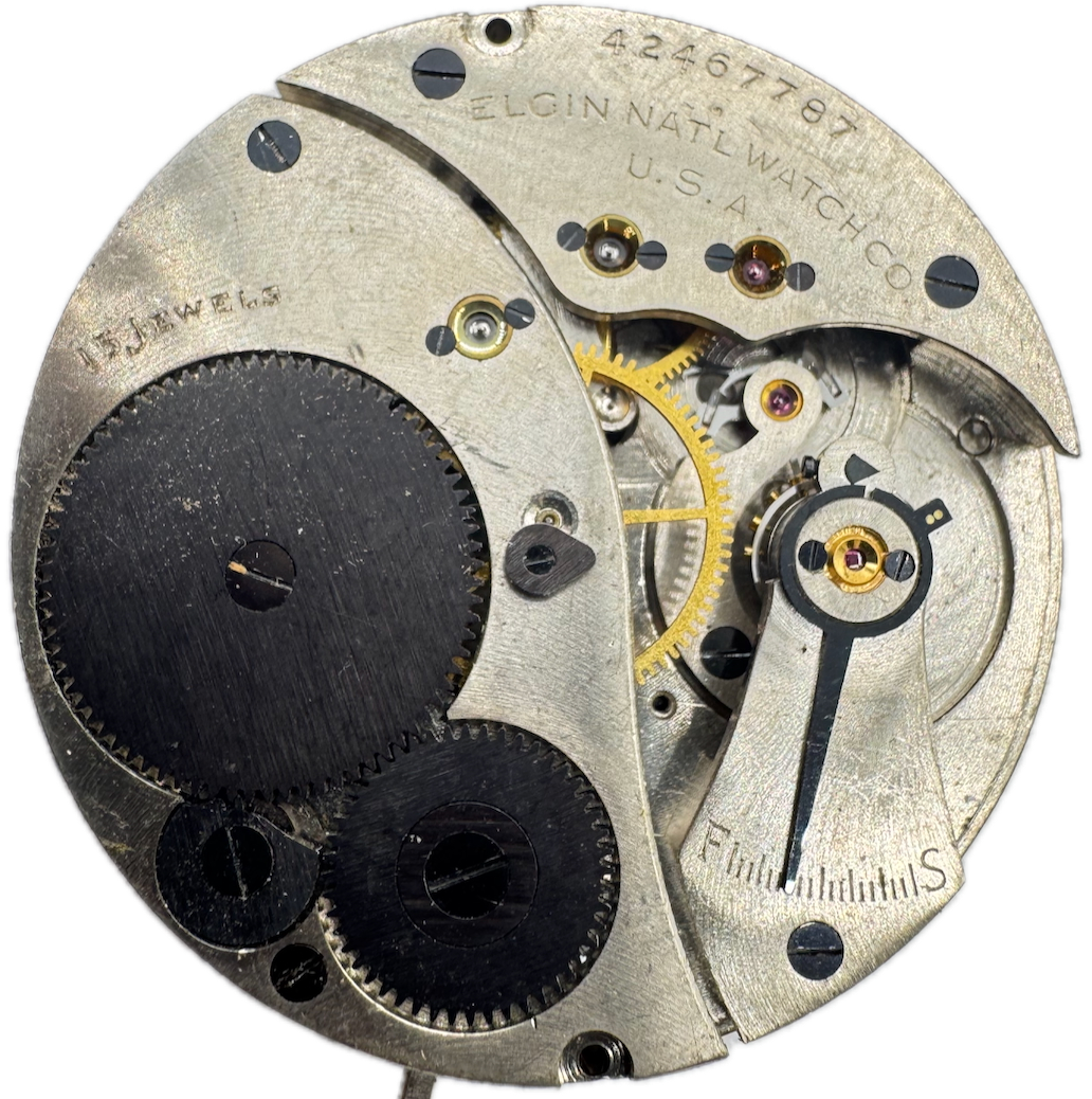 Vintage 1944 Elgin Military Jitterbug 15J 16s Pocket Watch Movement 582 #4