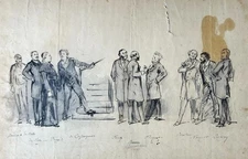 19th Century Political Figure Drawing.