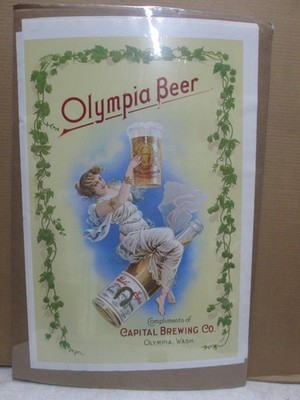 OLYMPIA BEER CAPITAL BREWING CO. AD PROMO PRINT VINTAGE POSTER BAR CNG3784