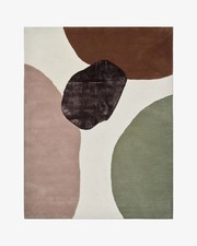 Hand Tufted Profound Wool Silk Rug / Ivory Sage Handmade Area Rug Carpet.