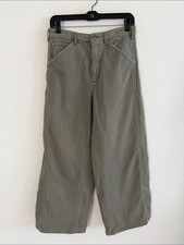 Pilcro Relaxed Elastic-Back Wide-Leg Trousers Small
