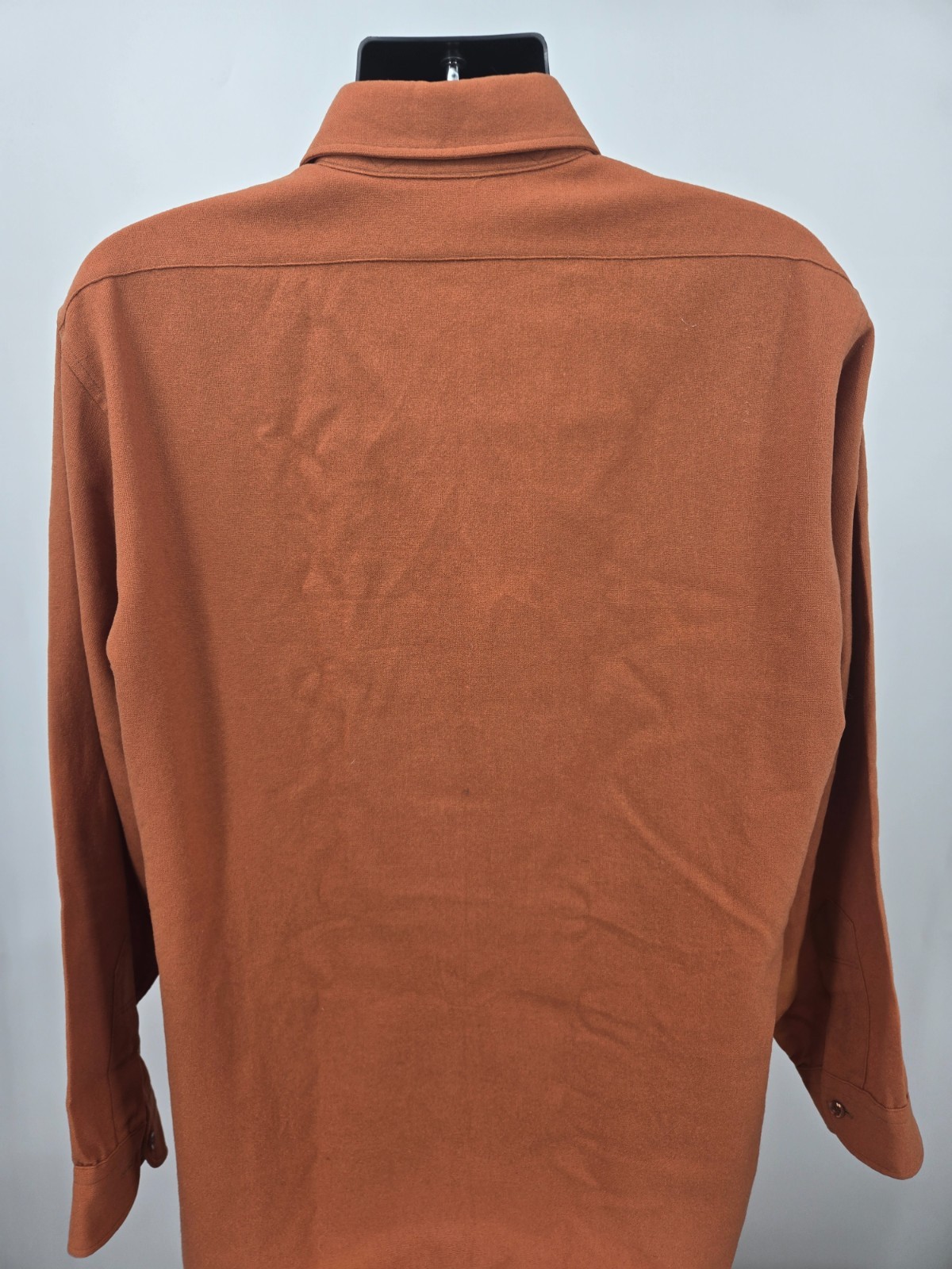 Pendelton VTG Flannel Shirt XL Orange Virgin Wool Pockets 60's 70's RARE Men *