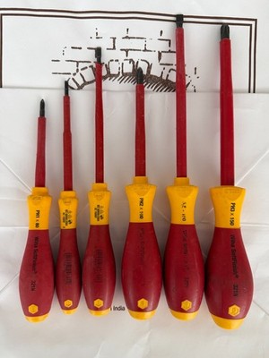 Wiha 6-pc-Insulated Screwdriver Set, Slotted/Phillips Tip, Alloy Steel