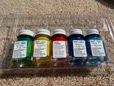 NOS Testors Acrylic Paint Sets, 5 pc Primary Colors-9168b