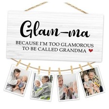 Glamma Gifts Picture Frame Photo Hanging Display, Glamma Gifts for Grandma,