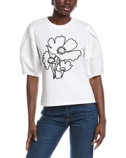 Gracia Floral Embroidered Crepe Top Women's