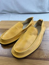 Sears Deerskin Mens Size 11 Loafers Shoes Yellow NOS Vintage 1970's