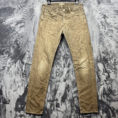 Levis Made & Crafted Jeans Mens 34 Brown Tack Slim Fit Made in USA Denim