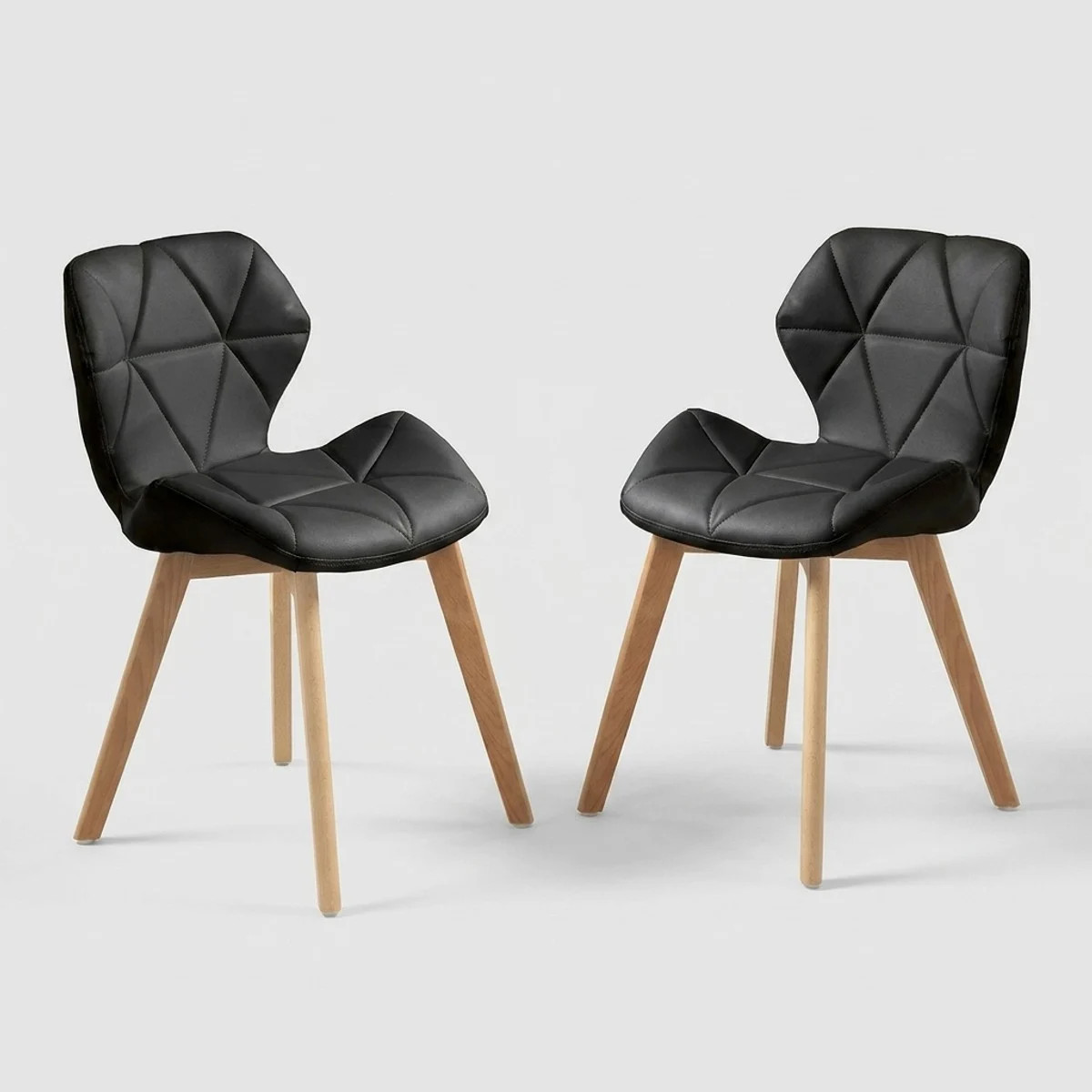 Chaises design en bois et similicuir Spark avec assise rembourrée ergonomique