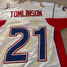 Reebok 2003 NFL Pro Bowl AFC All-Stars Tomlinson Jersey White Red Blue 48