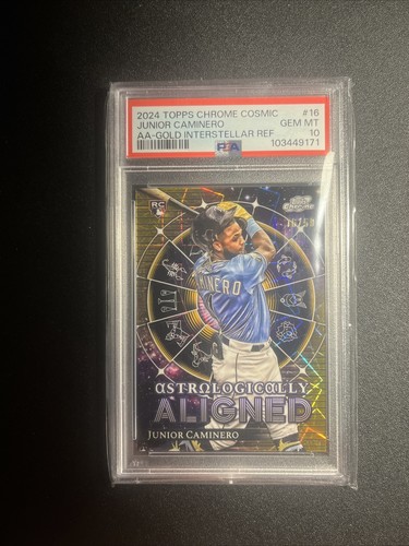 2024 Topps Chrome Cosmic Aligned Junior Caminero Gold Refractor #16/50 PSA 10 GM