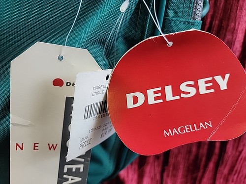 VINTAGE NWT NEW Delsey 12" Carry-On EMERALD Travel Overnight Bag Shoulder Strap - Picture 3 of 17