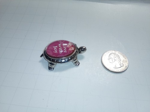 Live With Joy LUCKY LITTLE TURTLE inspirational message FIGURINE Ganz A35 - Picture 3 of 9