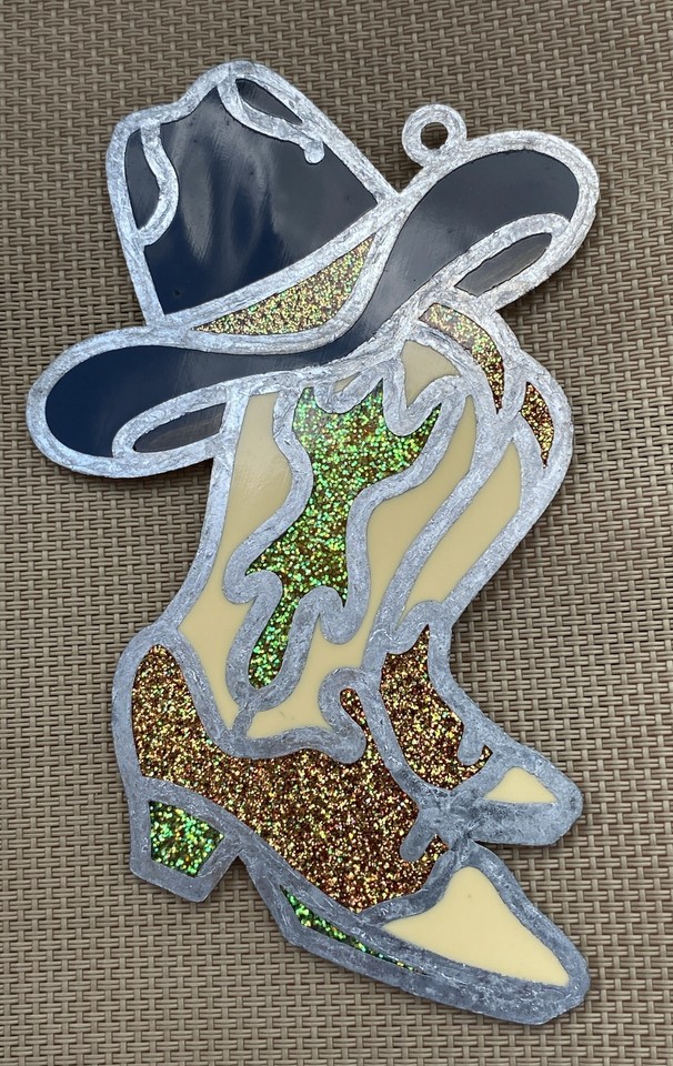 Suncatcher Cowboy Boots & Hat Window Decor eBay