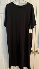 NWT ANA Brand Womens Black T Shirt Dress Plus Size 1X