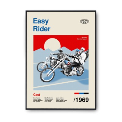 Easy Rider Minimalist wall art print. (Frame Not Included) | eBay UK