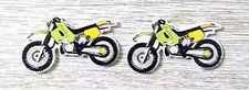 bike motorcycle wood buttons sewing 2 holes 1 1/4 inch green 2pc