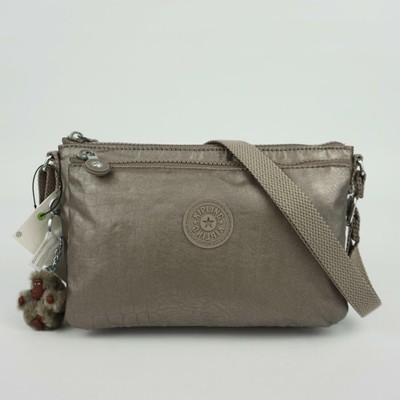 kipling metallic pewter backpack