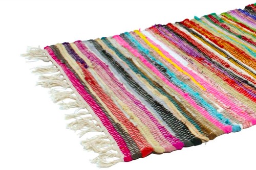 Chindi Rag Rug 100% Recycled Multicolored Fabrics Runner Handmade Floor Door Mat - Picture 7 of 14