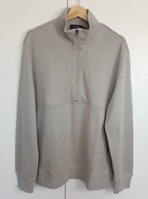 BUGATCHI - Sweatshirt Hälfte Reißverschluss Baumwolle Und Modal Cement Grau M -