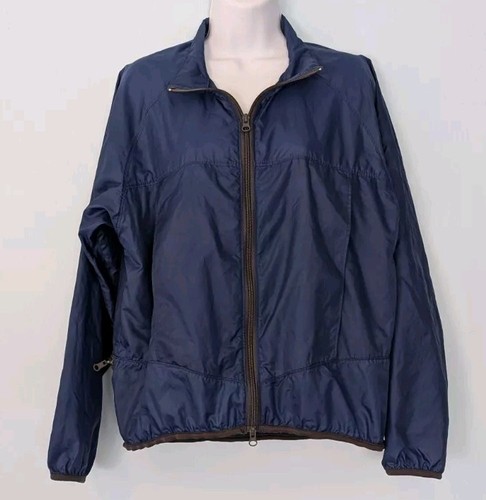 Lands' End Windbreaker Jacket Women's Medium Light Weight Blue Mesh Zip Pockets